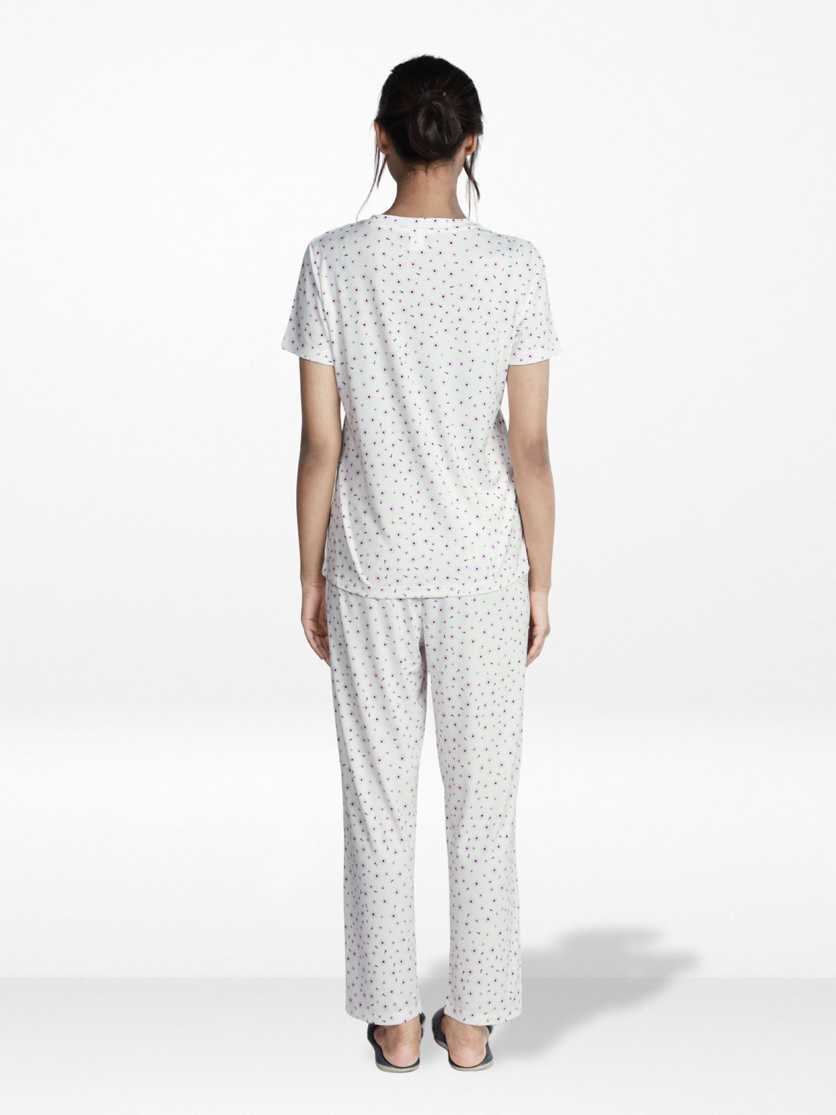 Women’s 2 Piece All Over Printed Loungewear Set – Short Sleeve Top & Pants | Casual Lounge Outfit, Soft Pajama Set, Summer Sleepwear for Women