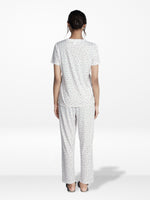 Women’s 2 Piece All Over Printed Loungewear Set – Short Sleeve Top & Pants | Casual Lounge Outfit, Soft Pajama Set, Summer Sleepwear for Women