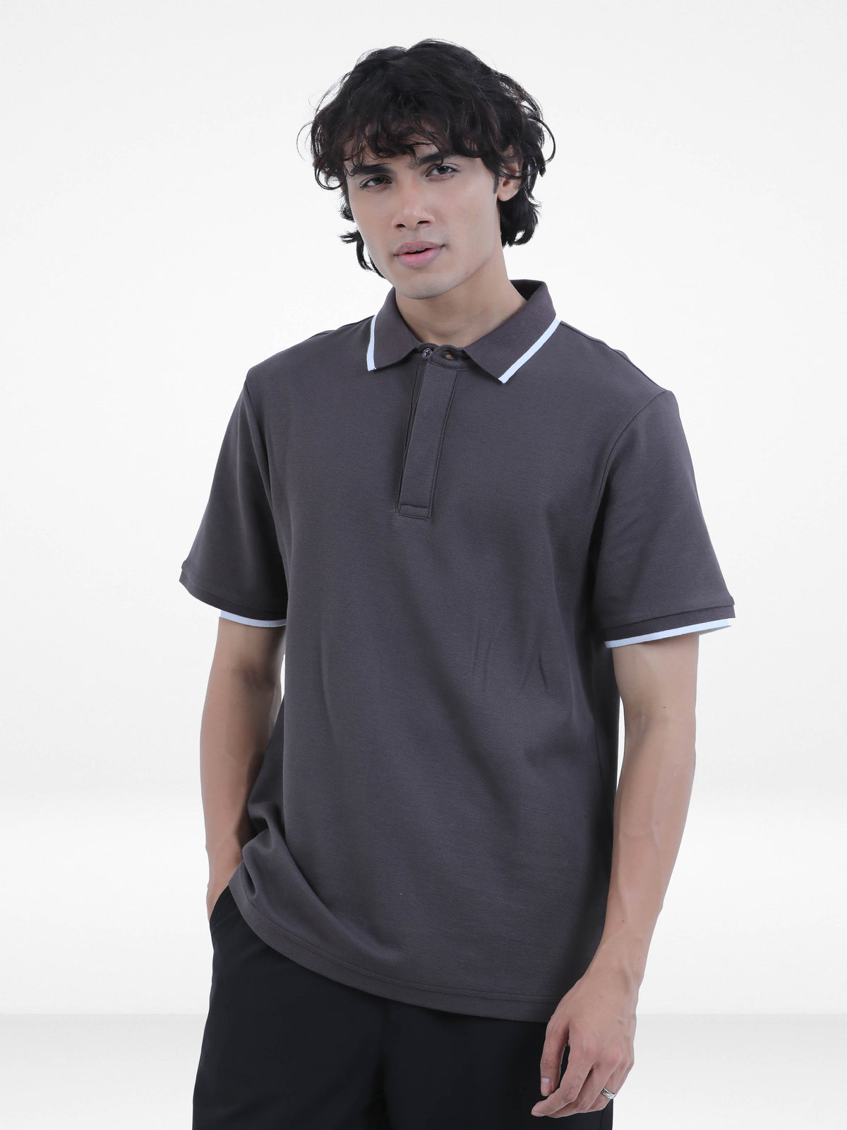 Men's Reguler-Fit Cotton Pique Polo Shirt100% Cotton Casual Top | Tipped Collar & Sleeves | Three-Button Placket | Smart Everyday Wear
