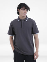 Men's Reguler-Fit Cotton Pique Polo Shirt100% Cotton Casual Top | Tipped Collar & Sleeves | Three-Button Placket | Smart Everyday Wear