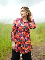 Women’s Floral All Over Printed Shirt – Long Sleeve Casual Blouse for Everyday & Office Wear