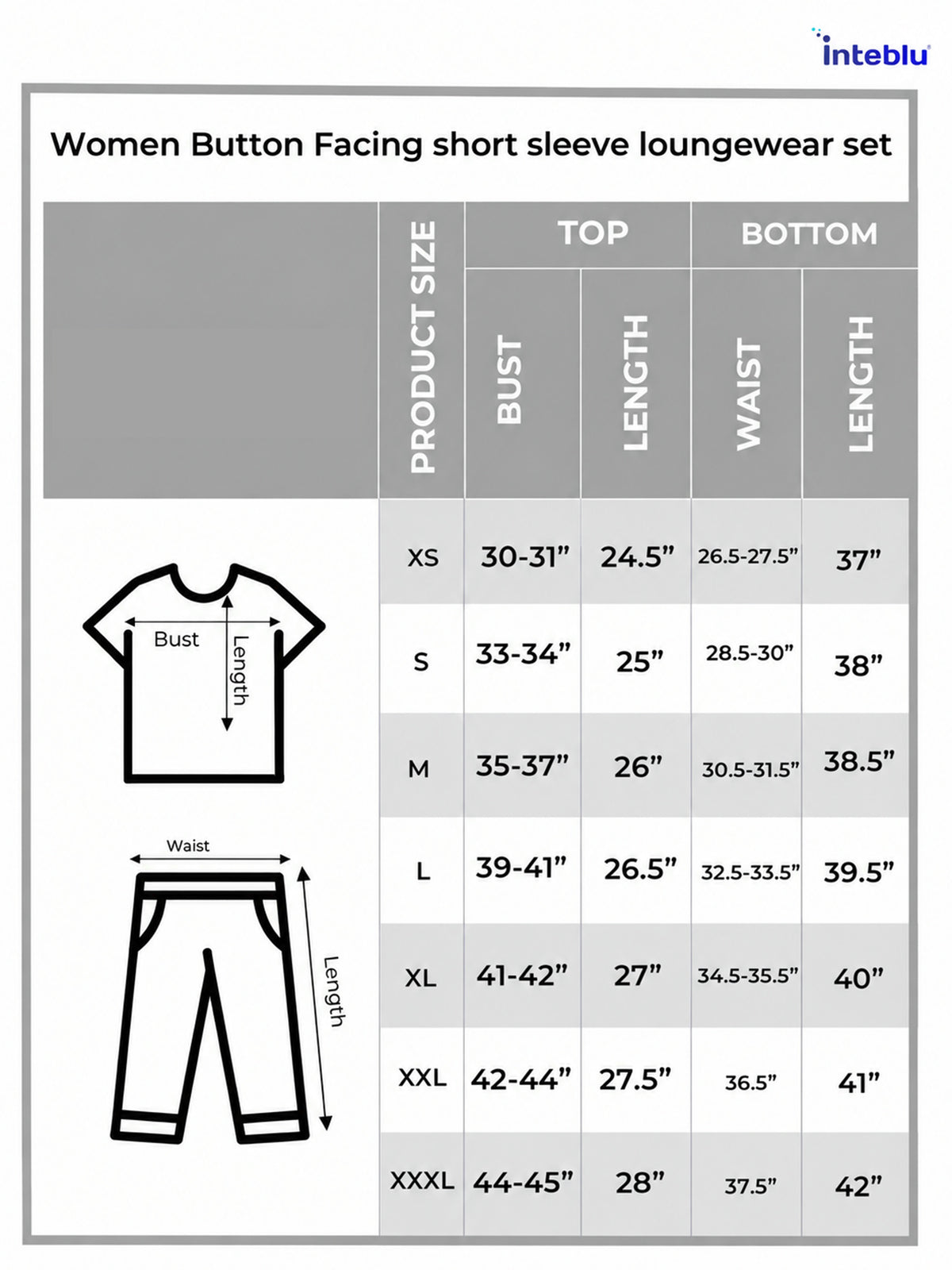 Women Button Facing short sleeve loungewear set