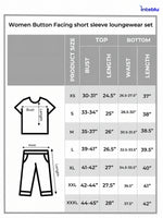 Women Button Facing short sleeve loungewear set