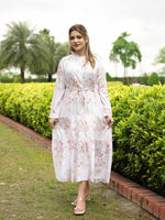 Women’s Floral Long Sleeve Tunic Dress – Elegant Casual Long Top | Lightweight Everyday Wear