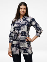 Navy Abstract print Shirt & tops with nice design.