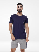 Men's T-Shirt & Shorts Lounge Set Blue
