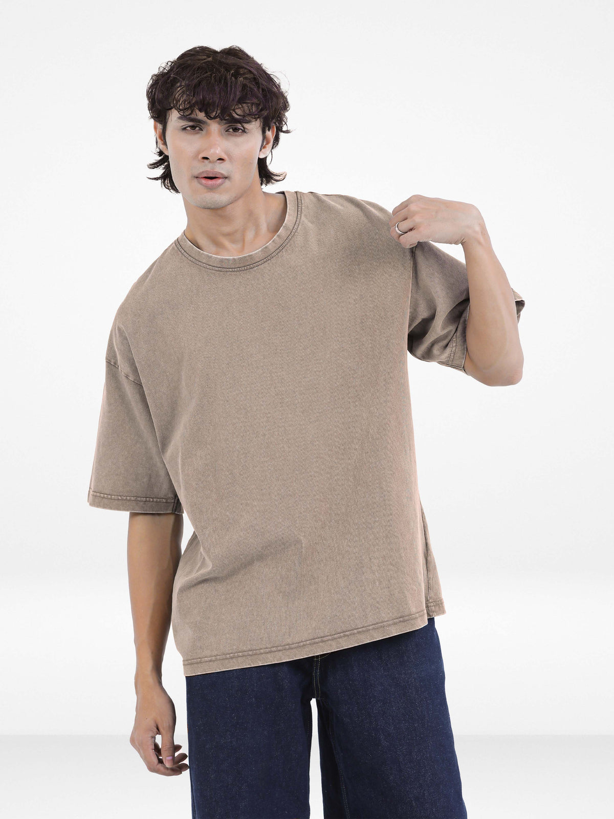 Men’s Drop Shoulder T-Shirt – Classic Solid Short Sleeve Tee, Soft Cotton Blend Comfortable Casual Wear