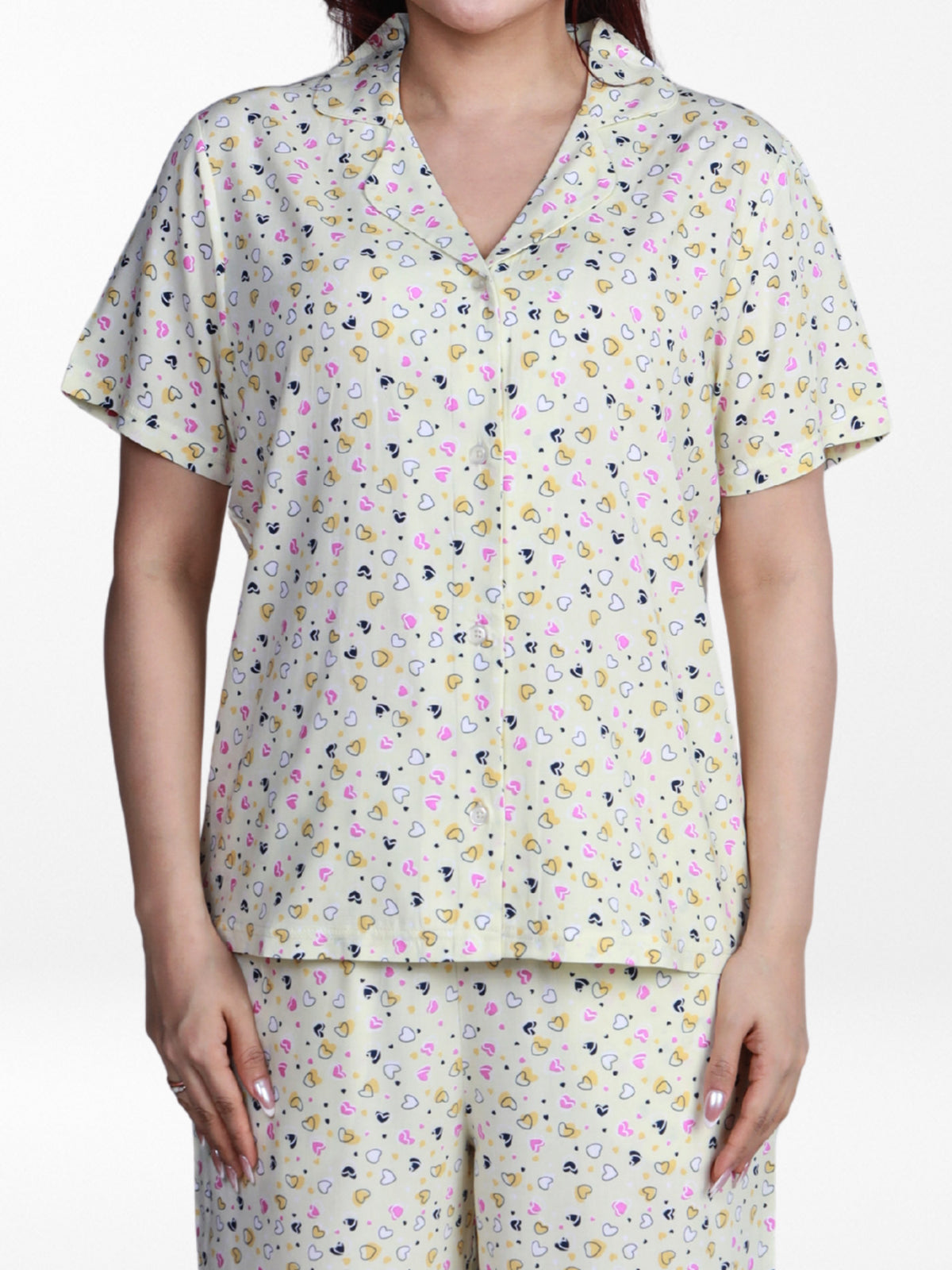 Women’s Short Sleeve Viscose Sleepwear Set – Notch Collar 2 Piece Pajama Outfit | Comfy Nightwear, Soft Summer Lounge Set for Women