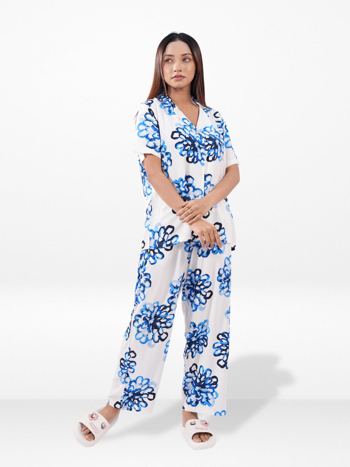 Women’s Short SleeveSleepwear Set – Notch Collar 2 Piece Pajama Outfit | Comfy Nightwear, Soft Summer Lounge Set for Women