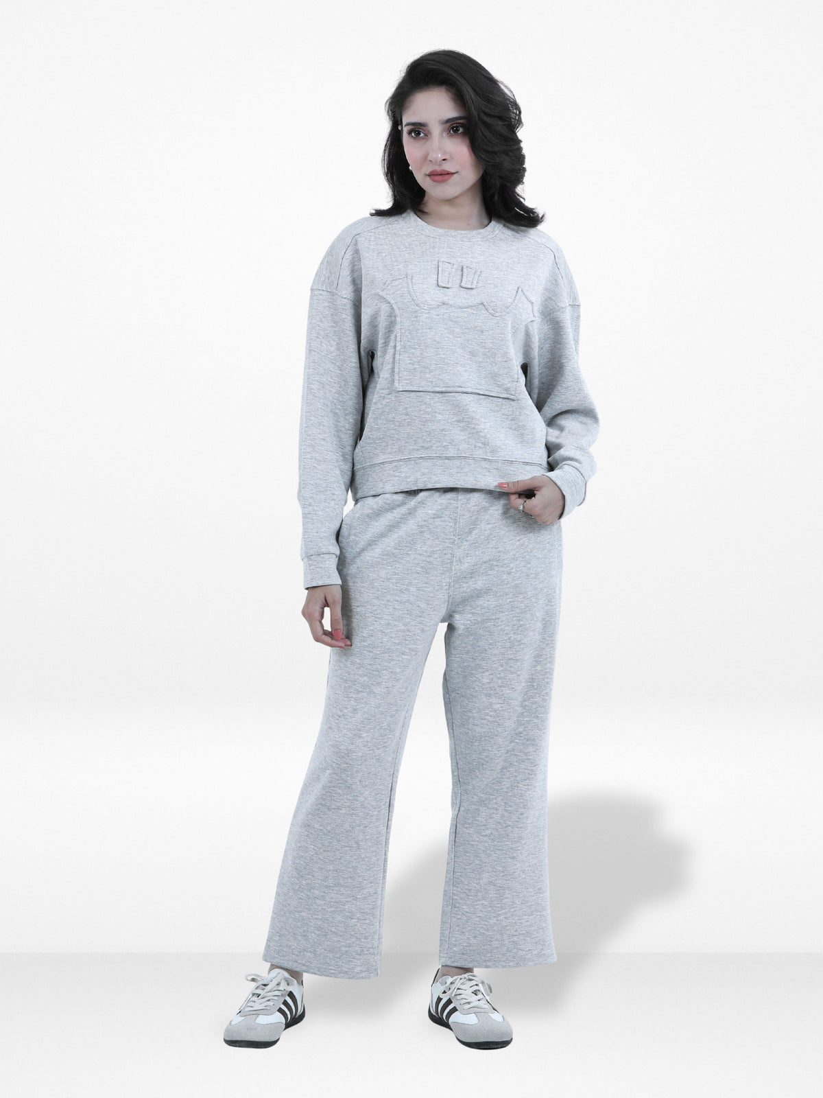 Women’s Two-Piece Sweatshirt Set – Long Sleeve Top & Jogger Pants, Scuba Knit Fabric | Comfortable & Stylish Lounge Wear