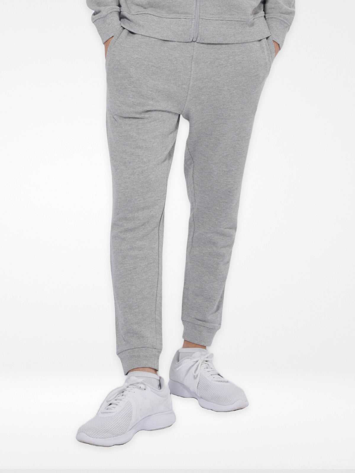 Men Grey Mélange Slim Fit Terry Joggers