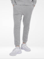 Men Grey Mélange Slim Fit Terry Joggers