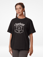 Women Cute Bear Graphics Print Cotton T-shirt