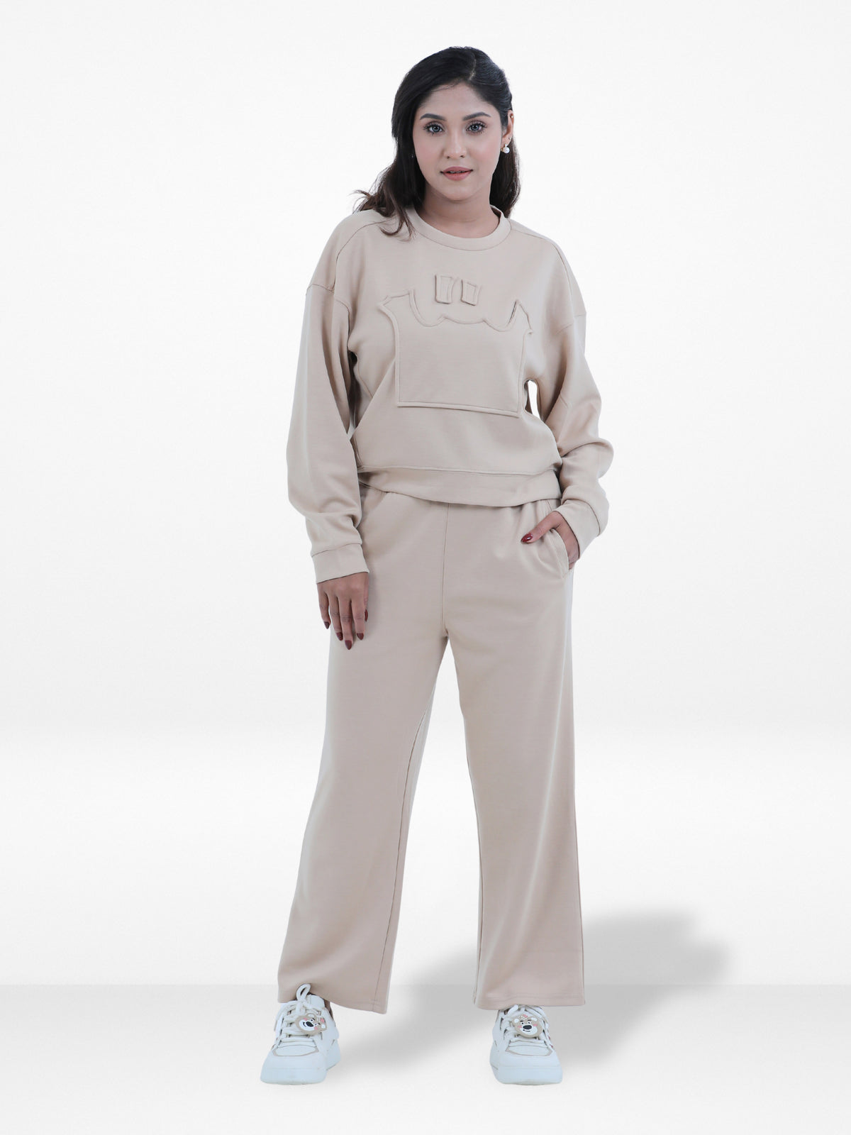 Women’s Two-Piece Sweatshirt Set – Long Sleeve Top & Jogger Pants, Scuba Knit Fabric | Comfortable & Stylish Lounge Wear