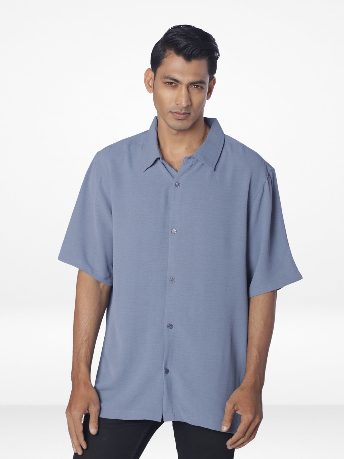 Men's Relaxed-Fit Half-Sleeve Casual Shirt| SLATE BLUE