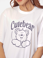 Women Cute Bear Graphics Print Cotton T-shirt