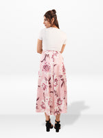Women’s All Over Printed Maxi Skirt – Summer Pleated High Waist Casual Long Skirt