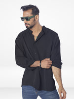 Men's Relaxed-Fit full-Sleeve Casual Shirt | BLACK