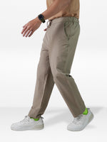 Men’s Relaxed Fit Trousers – Elastic Waist with Drawstring, Casual Pants with Fake Fly & Side Pockets ,Comfortable Everyday Wear