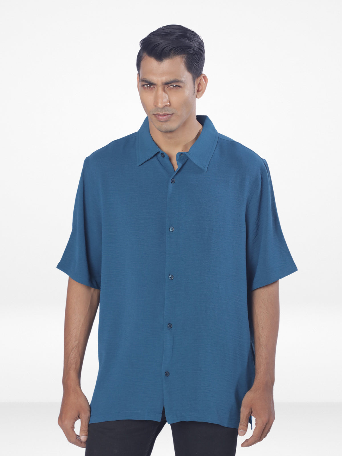 Men's Relaxed-Fit Half-Sleeve Casual Shirt| LT.GREEN
