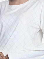 Women Velour Sleepwear Long Sleeve Pyjama Set White Foil Print