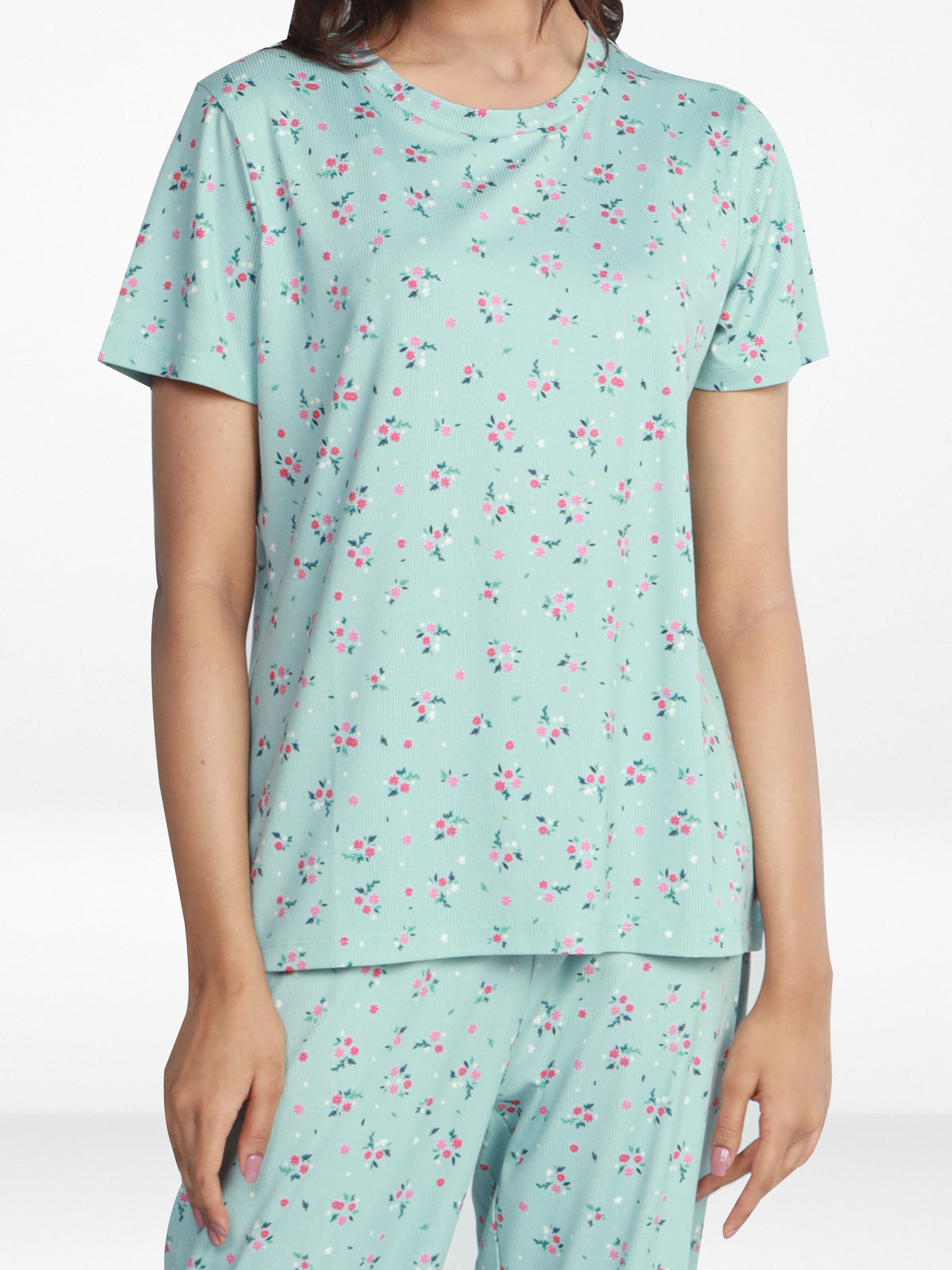 Women’s 2 PieceAll Over Printed Loungewear Set – Short Sleeve Top & Pants | Casual Lounge Outfit, Soft Pajama Set, Summer Sleepwear for Women