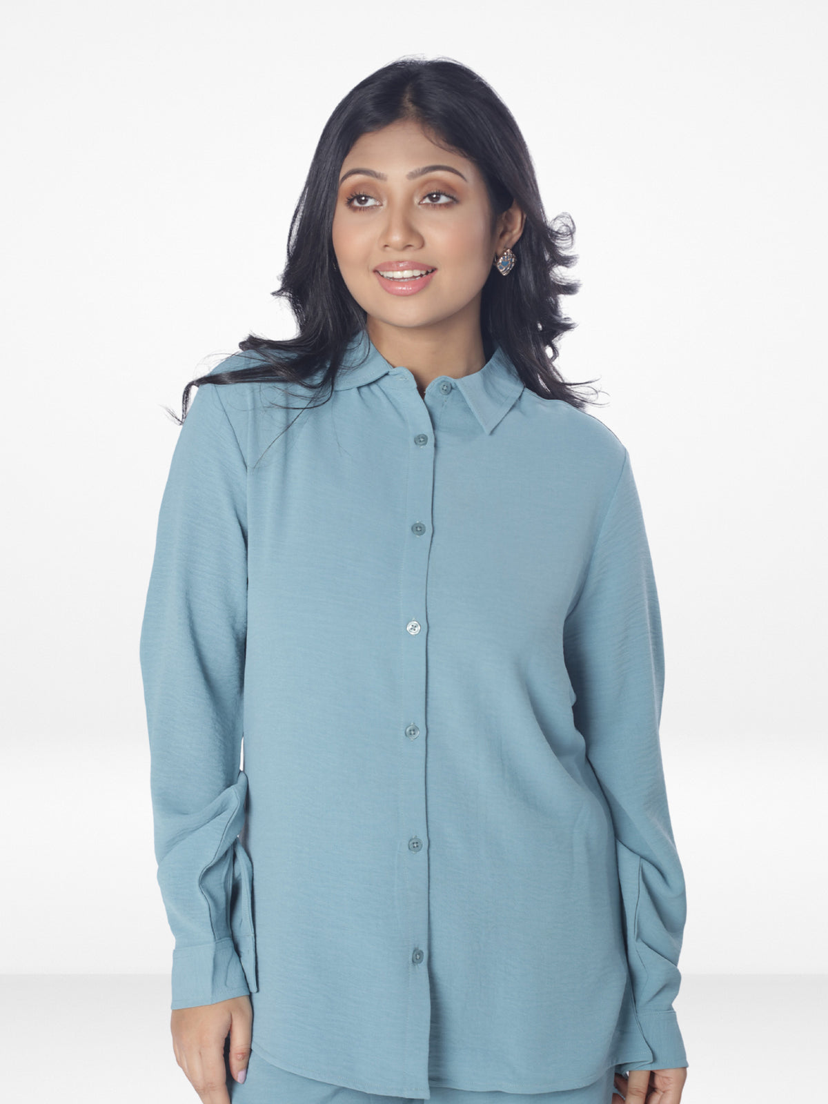 Women Solid Color Co-Ord Set| Long Sleeve| Pop Green