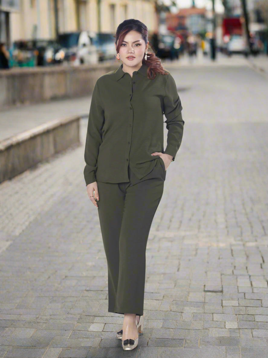 Couple Co-ord Set| Long Pant| Olive