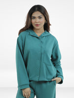 Women Button Down Hoodie – Long Sleeve Pullover Fall Winter Jacket, Casual Warm Outerwear for Everyday Wear