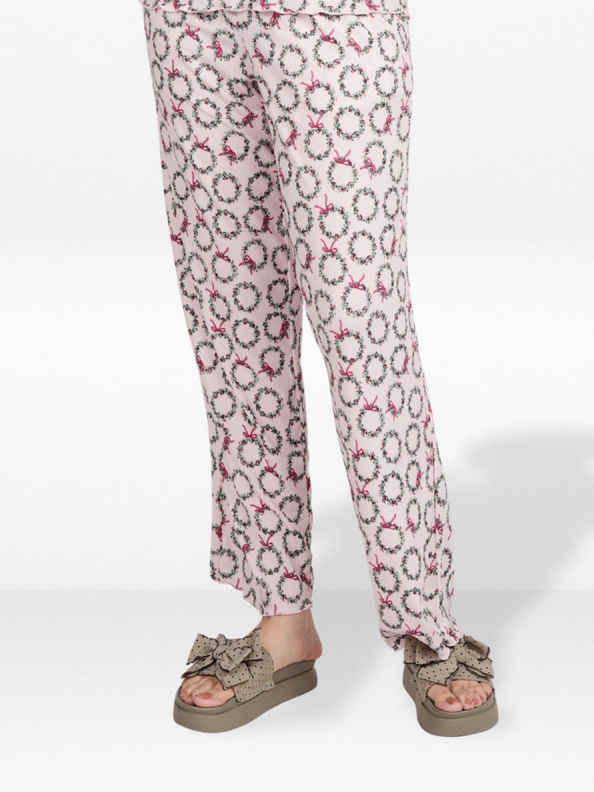Women's Floral Printed Wide Leg Pants – Soft Yummy Rib Casual Trousers