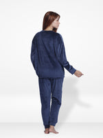 Women Velvety Sleepwear Long Sleeve Pyjama Set