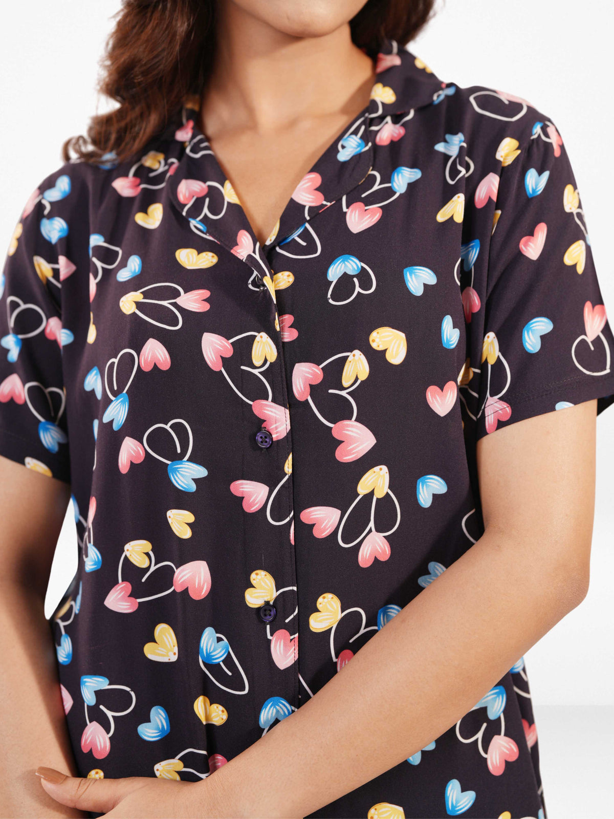 Women's All Over Printed PJ Set – 2 Piece Sleepwear Set | Soft Breathable Nightwear for Women
