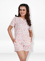 Women's Henley Short SleevePajama Sets- Shirt and Shorts 2 Piece Summer Outfits Lounge Sets