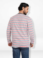 Men’s Striped Henley Neck T-Shirt – Regular Fit Long Sleeve Tee |Soft Stretch Casual Wear