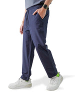 Men’s Relaxed Fit Trousers – Elastic Waist with Drawstring, Casual Pants with Fake Fly & Side Pockets ,Comfortable Everyday Wear
