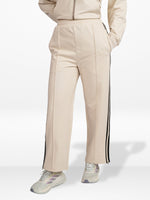 Women’s Flowy Pants – Elasticated Waist with Adjustable Drawcord | Contrast Side Stripe Athletic Trousers, Casual Comfortable Trousers