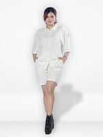 Women Solid Color Co-Ord Set| Short Sleeve| Off White