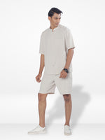 Men's Short Sleeve Shirt & Short Pant Set | Beige