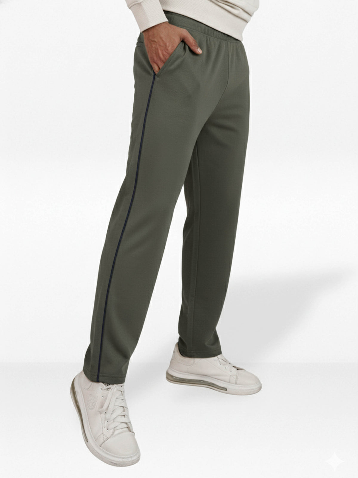 Men’s Straight Fit Joggers – Drawstring Waist Trousers | Casual Lounge Pants with Panel Design,