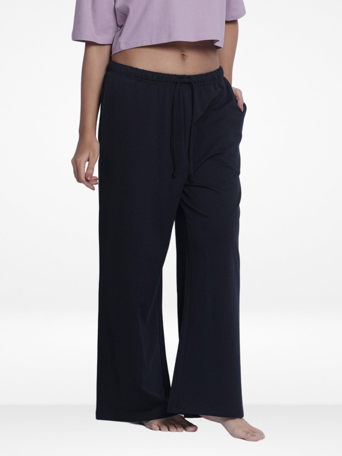 Women Wide Leg Flowy Palazzo Pants Loose fit Casual Lounge Trousers