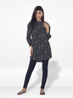 Women Harts Dot Printed Long Top| Black