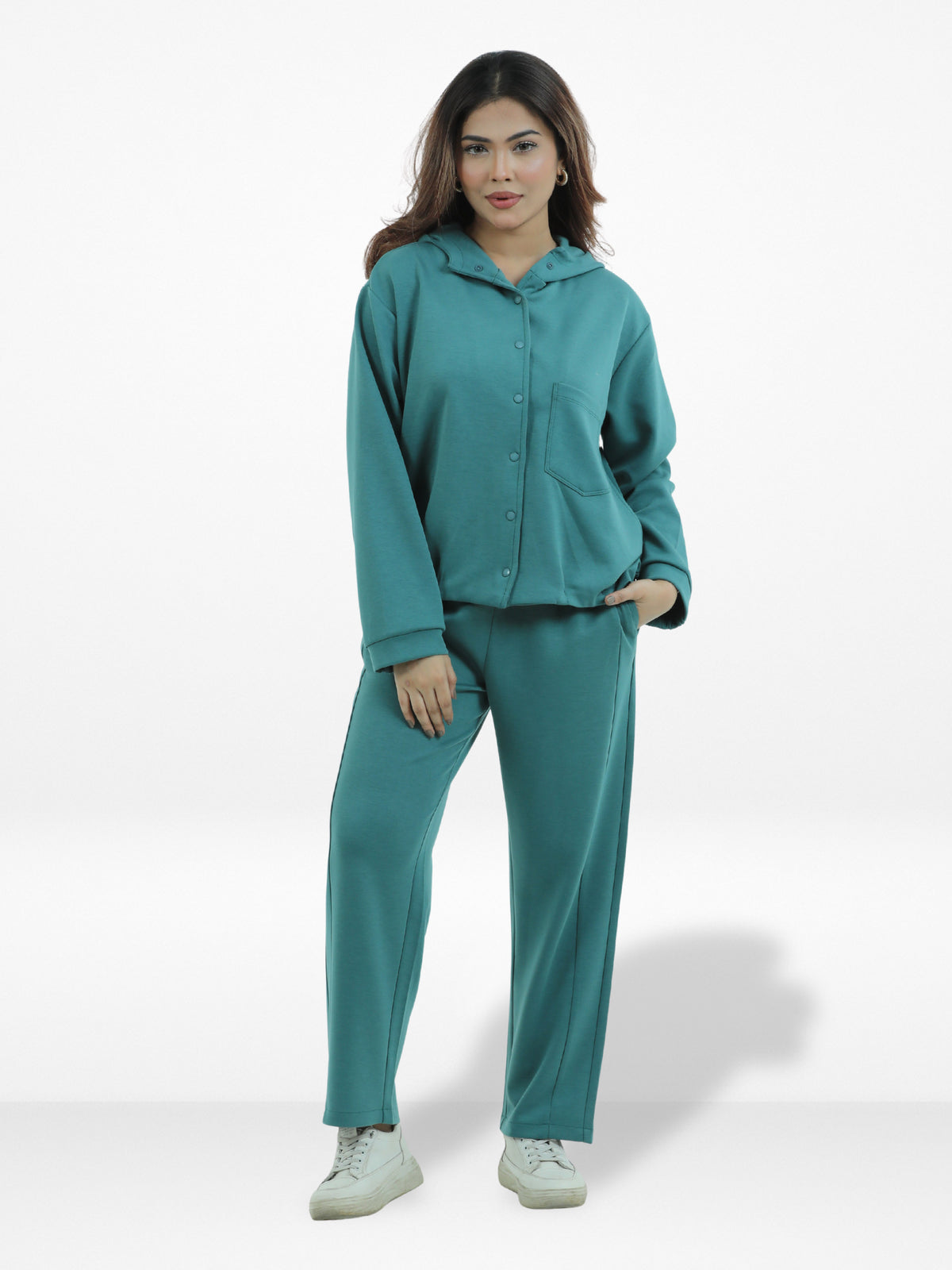 Women Button Down Hoodie – Long Sleeve Pullover Fall Winter Jacket, Casual Warm Outerwear for Everyday Wear