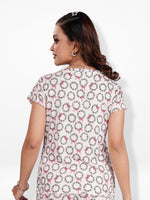 Women’s Short Sleeve Button-Down Top | Printed Sleepwear Shirt | Soft & Stretchy Yummy Rib Fabric | Lounge Top - Blushing Bride