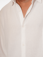 Men's Relaxed-Fit Full-Sleeve Casual Shirt White