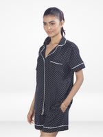 Women's Viscose Notch collar Short Sleepwear Set