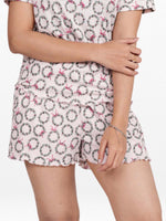 Women’s Pajama Shorts | Printed Sleepwear Shorts | Soft Stretch Yummy Rib Fabric | Elastic Waist Lounge Shorts for Women - Blushing Bride