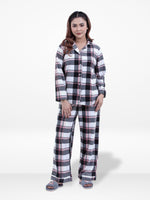 Women’s Classic Button-Down Pajama Set – Soft FlannelFabric Sleepwear | Long Sleeve Notch Collar Top & Full-Length Pants | Cozy Loungewear for Night & Home Pyjama Set Pink Check