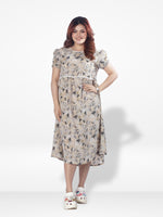 Women AOP Long Top| Beige