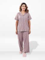 Women’s Printed Night Suit Set – Shirt & Pyjama | Soft Nightwear Dress, 2 Piece Sleepwear for Women, Comfortable Loungewear
