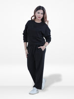 Women’s Two-Piece Sweatshirt Set – Long Sleeve Top & Jogger Pants, Comfortable & Stylish Lounge Wear